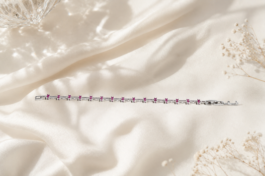 The Crimson Ethereal Tennis Bracelet – 925 Sterling Silver