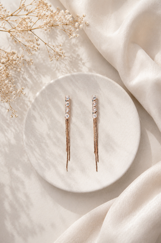 Zenith Cascade Dangle Earrings – 18k Gold Plated