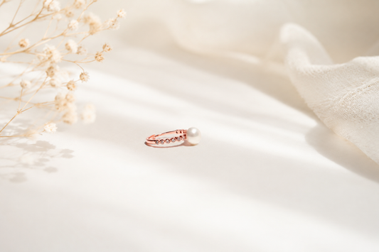 The "Luminous Grace" Pearl & Pavé Statement Ring