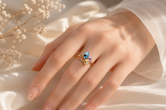 Aura Trio: The Symphony Pear Ring