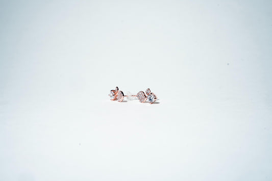 Rose Gold Floral Cluster Studs