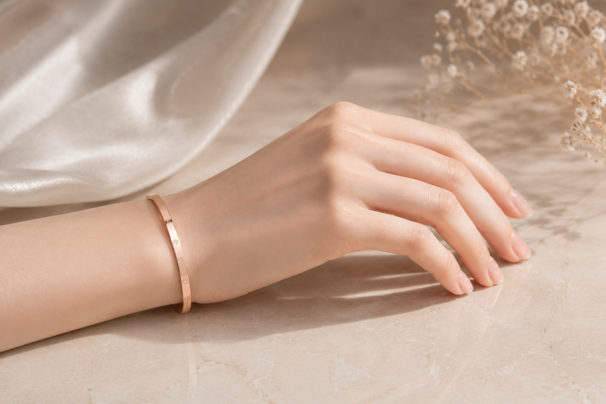 Eternal Weave Gold Plated Bangle for Men & Women