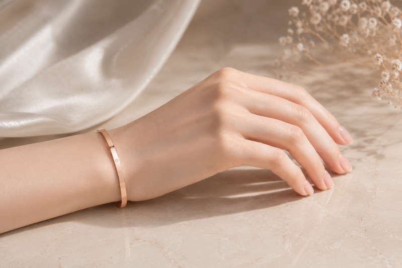 Eternal Weave Gold Plated Bangle for Men & Women