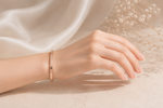 Rose Gold Plated Clover Bangle Bracelet