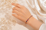 Prism of Joy: Rose Gold-Plated Multi-Color Baguette Tennis Bracelet