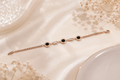 Ethereal Noir: Premium Rose Gold-Plated Minimalist Statement Bracelet
