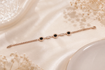 Ethereal Noir: Premium Rose Gold-Plated Minimalist Statement Bracelet