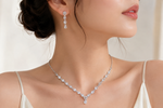 Celestial Cascade Radiance: 925 Silver-Plated Crystal Drop Set