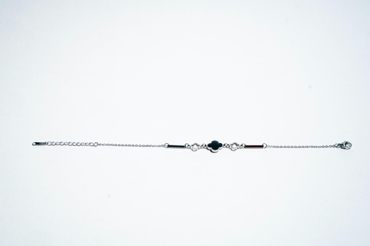 The Midnight Clover Elegance Bracelet – 925 Sterling Silver