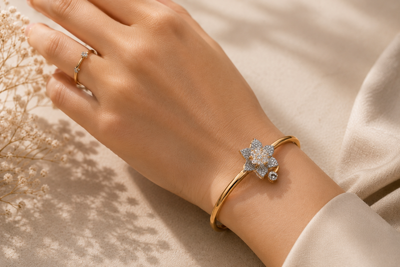 The Seraphina Petal Pave Cuff