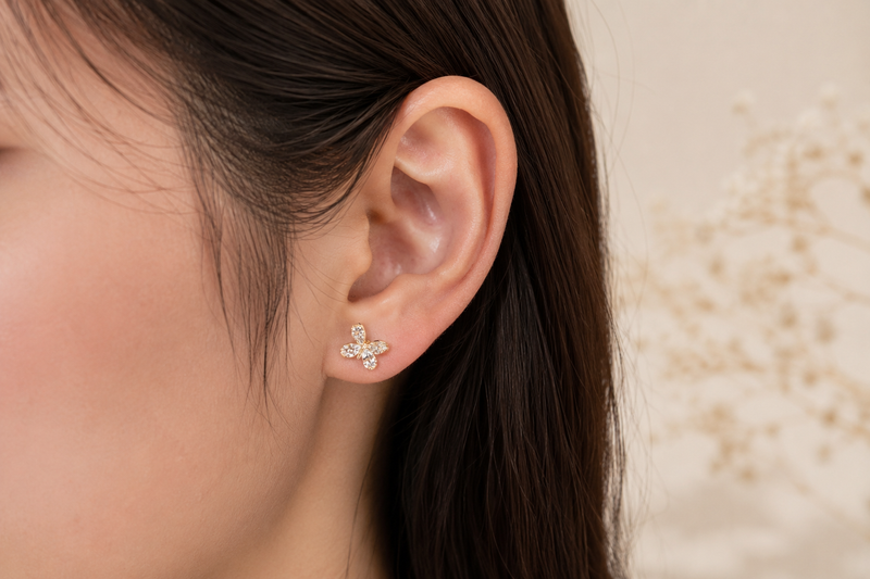 The Clover Trio: 18K Gold Plated Luxury Studs
