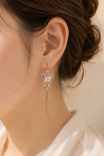 Luminous Monarch Dangle Earrings – 18k Gold Plated