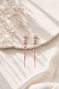 Petal-Drop Linear Rose Gold Earrings