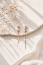Petal-Drop Linear Rose Gold Earrings