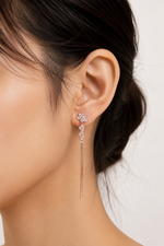 Petal-Drop Linear Rose Gold Earrings
