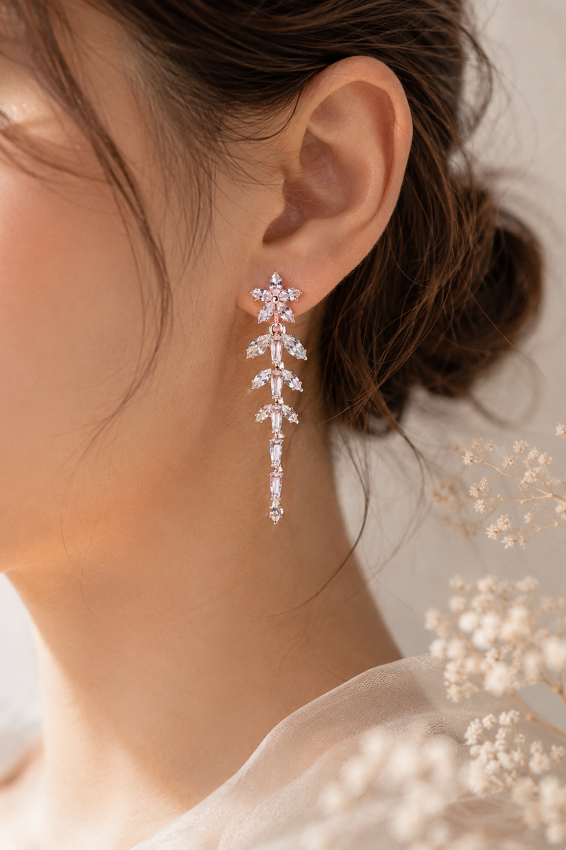 Marquise Ivy Linear Drop Earrings