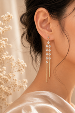 Radiance Double-Strand Dangle Earrings – 18k Gold Plated
