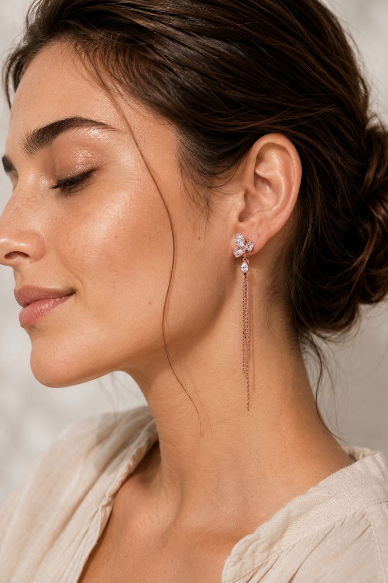 Monarch Wing Fringe Drop Earrings
