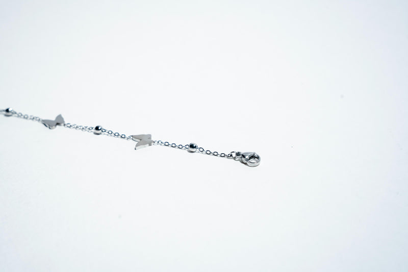 The Whispering Butterfly: 925 Sterling Silver Charm Bracelet