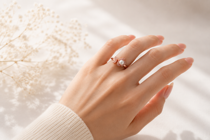 Petal Bloom Pearl Ring: Nature’s Radiance