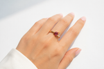 The Dual-Heart & Crystal Open Ring