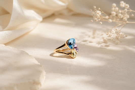 Aura Trio: The Symphony Pear Ring