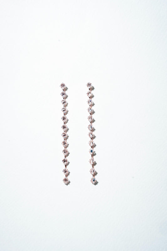Linear Infinity Crystal Drop Earrings