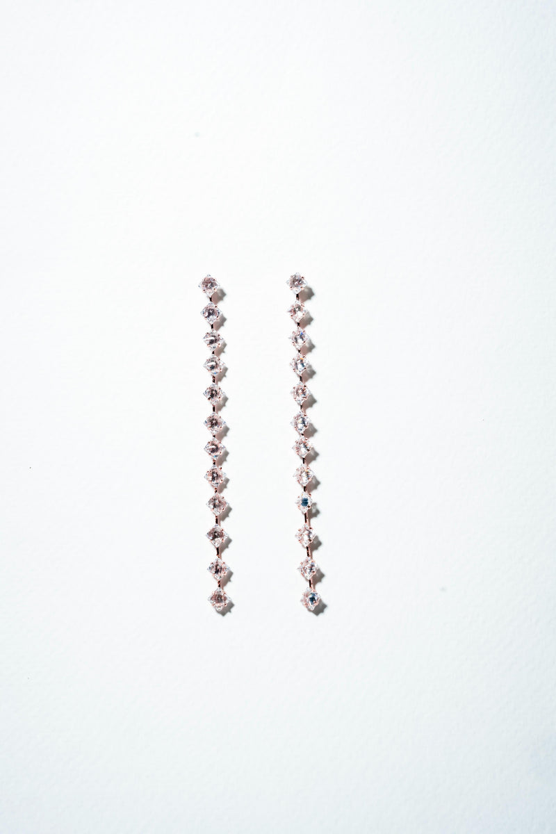 Linear Infinity Crystal Drop Earrings