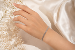 The Celestial Chevron: 925 Sterling Silver Diamond-Cut Bracelet