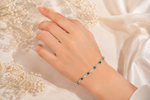 The Verdant Link: Emerald Eternity Bracelet in 925 Silver