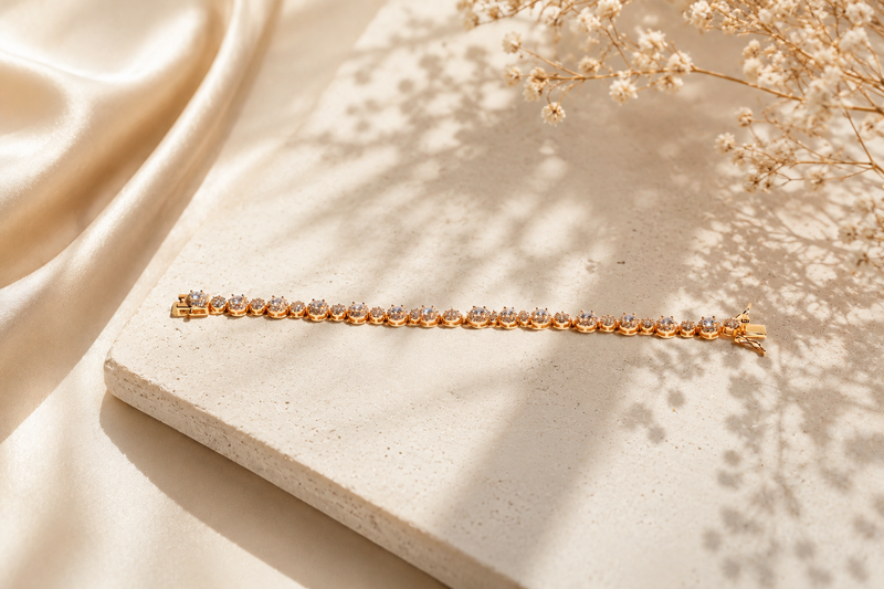 The "Celestial Halo" Classic Tennis Bracelet