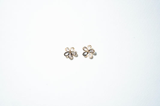 Flora Bloom Asymmetric Drop Earrings – 18K Gold Plated