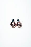 Two-Tone Crescent Drop Studs