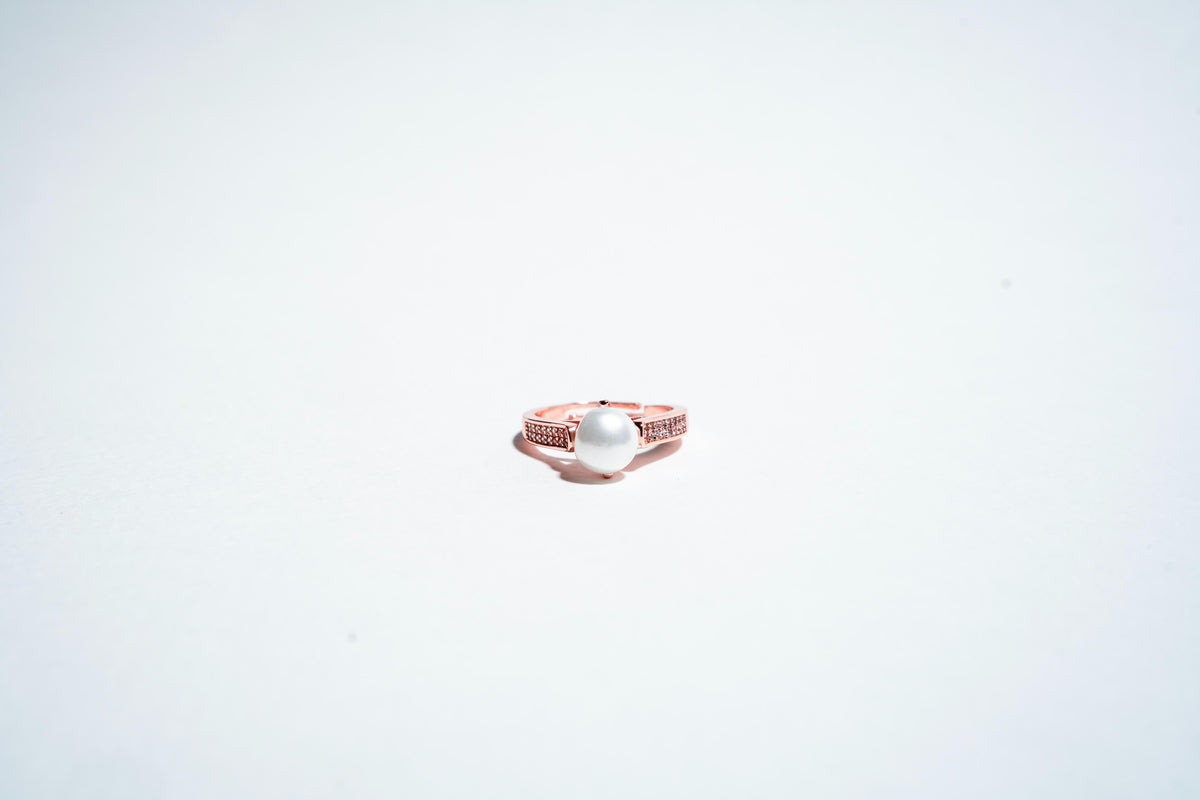 The "Luminous Grace" Pearl & Pavé Statement Ring
