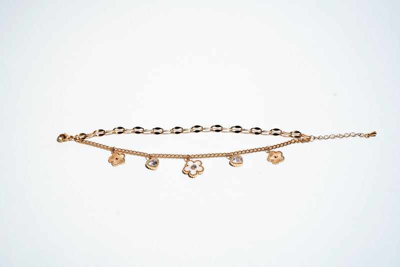 The Enamel Blossom & Heart Charm Bracelet