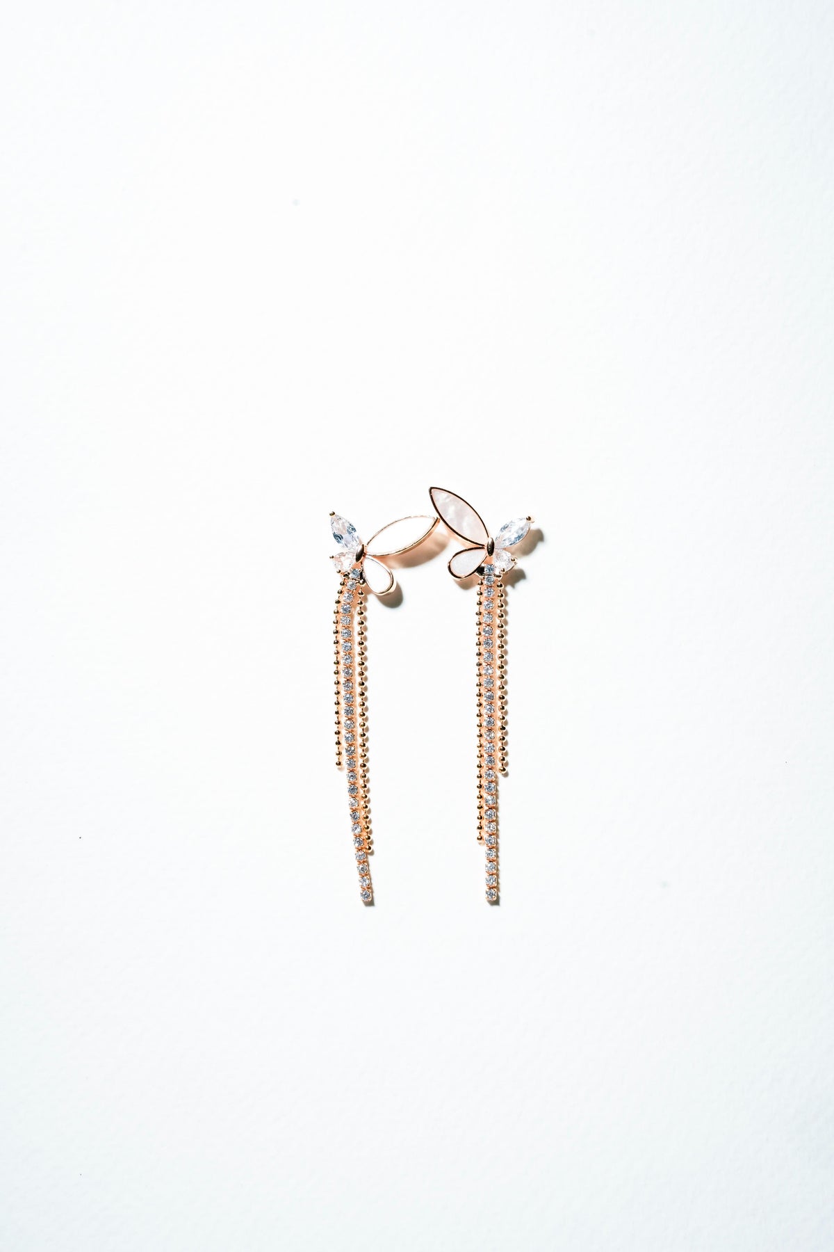 Butterfly Wing Luster Drop Earrings – 18K Gold Plated
