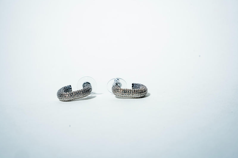 The Pave Bold U-Hoop Earrings – 925 Sterling Silver