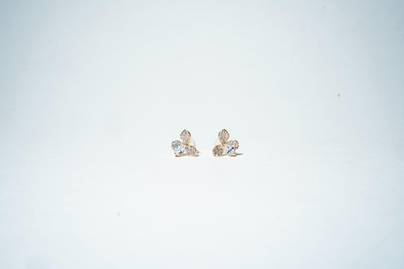 The Clover Trio: 18K Gold Plated Luxury Studs