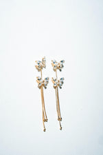 Enchanted Butterfly Tassel Drop Earrings – 18K Gold Plated Serenity