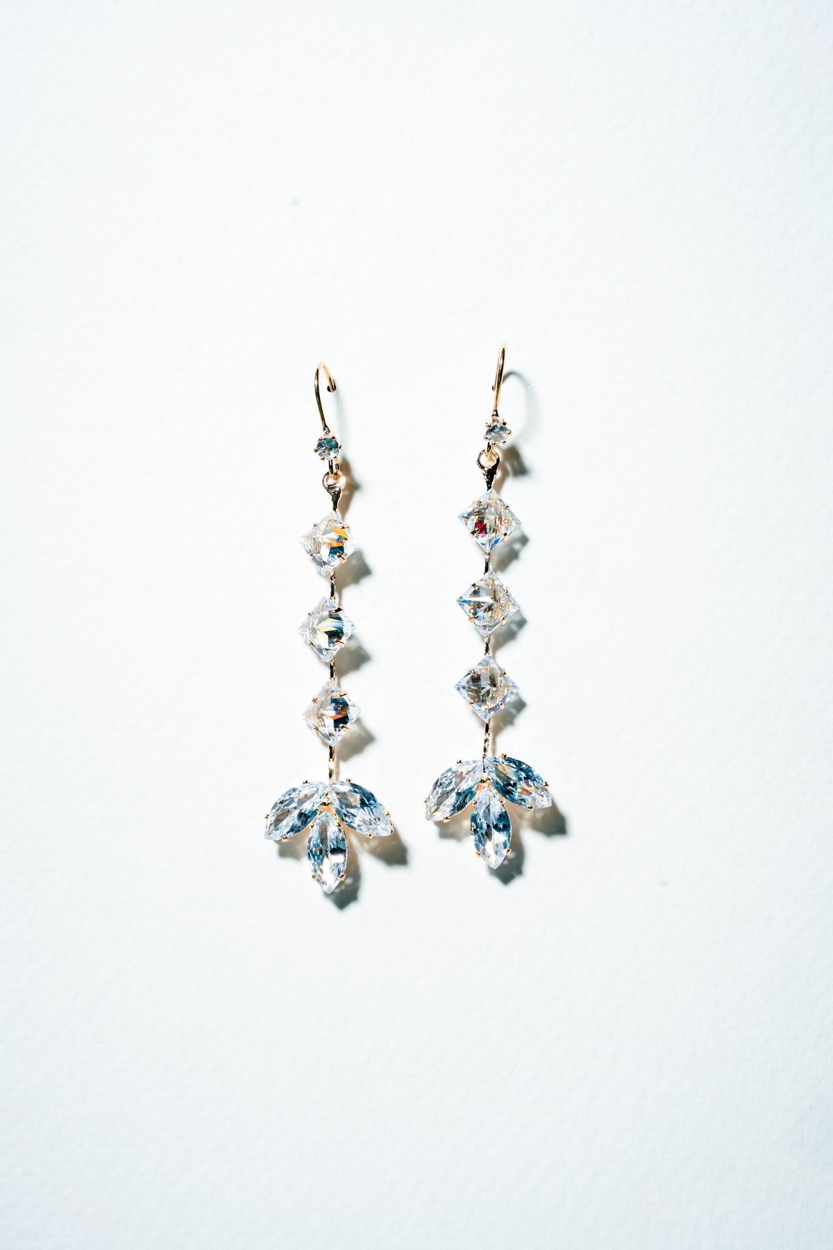 Ethereal Marquise Crystal Cascading Drop Earrings – 18K Gold Plated Luxury