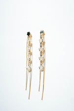 Ethereal Blossom Cascading Drop Earrings – 18K Gold-Plated Celestial Floral Elegance