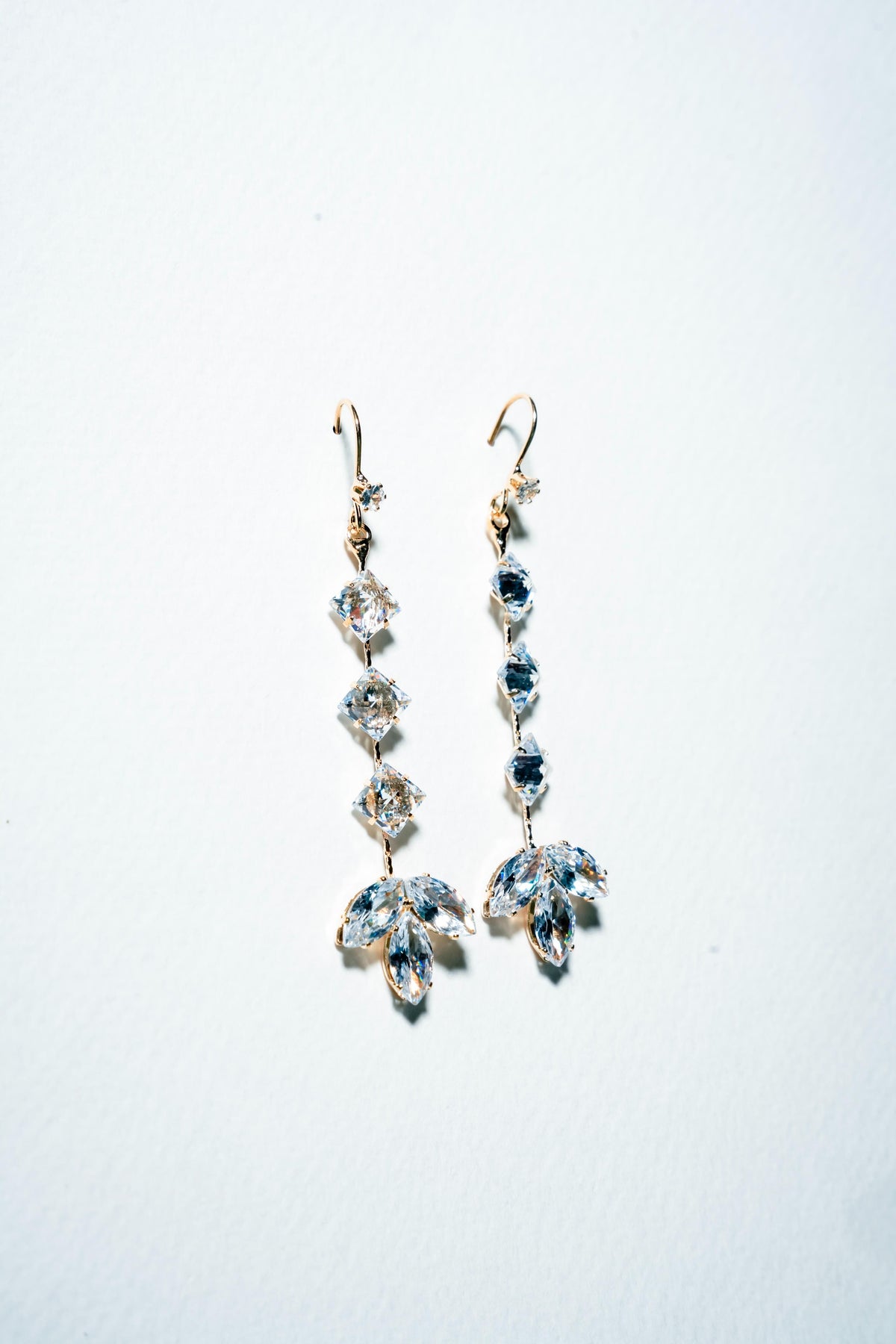 Ethereal Marquise Crystal Cascading Drop Earrings – 18K Gold Plated Luxury