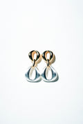 Dual-Tone Sculptural Drop Earrings – 18k Gold Plated