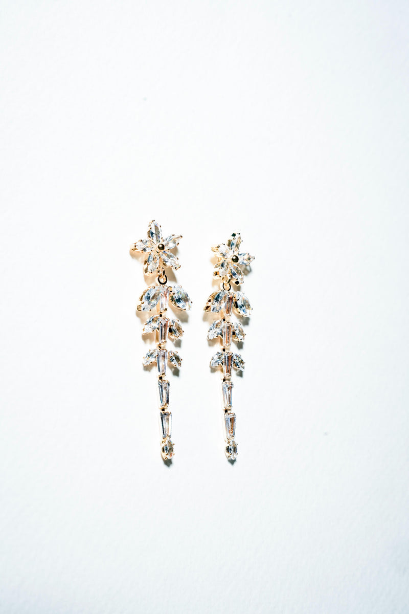 Marquise Ivy Crystal Drop Earrings – 18K Gold Plated