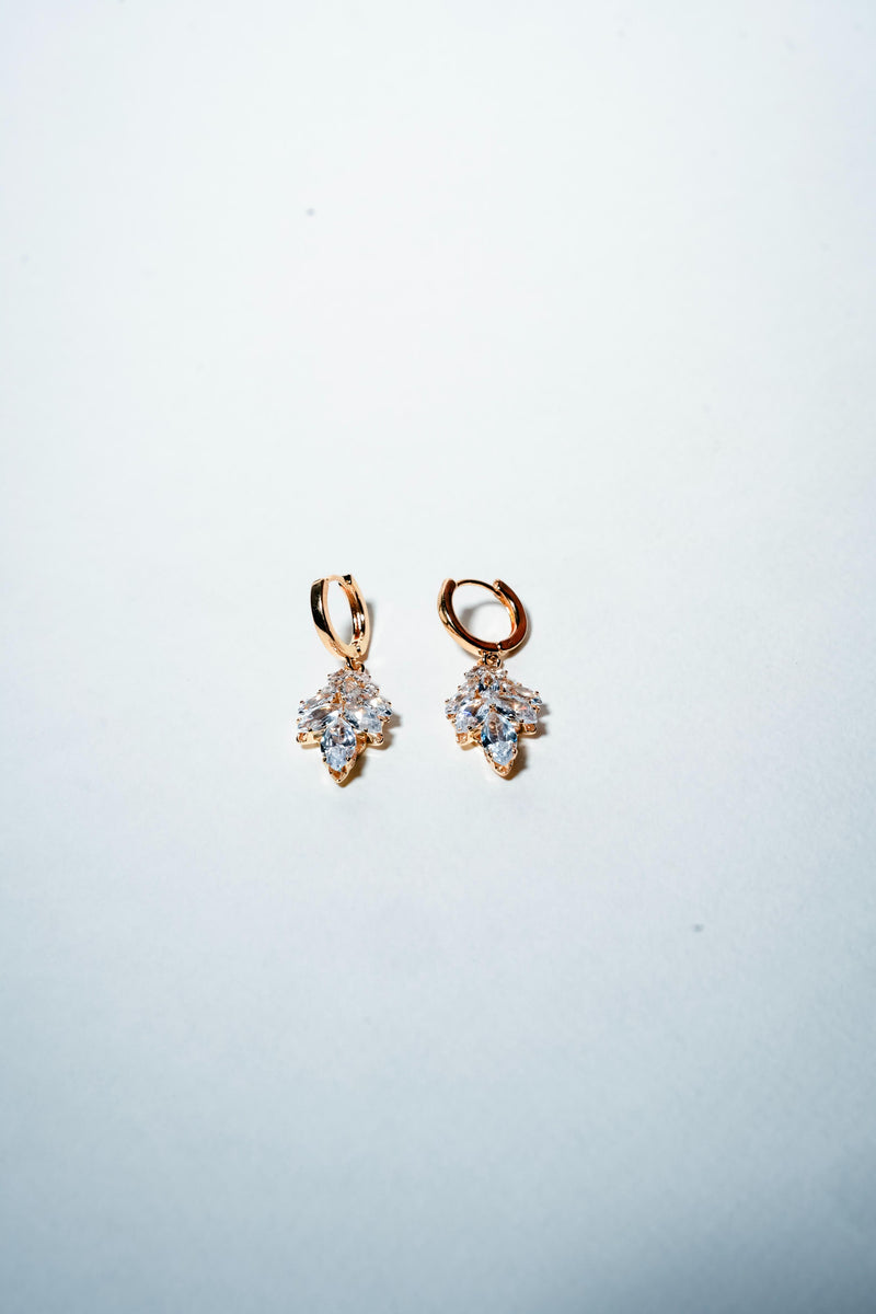 Willow Leaf Huggie Hoops – 18K Gold Plated