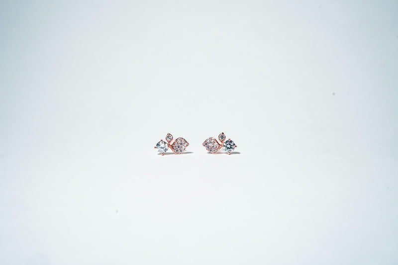 Rose Gold Floral Cluster Studs